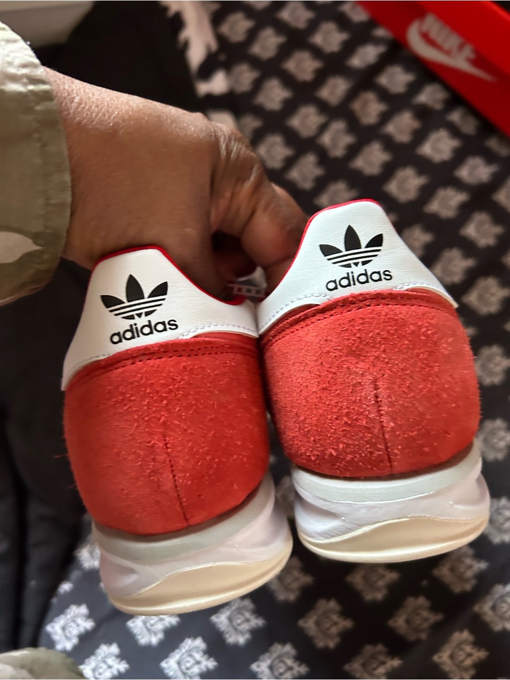 adidas SL-72 Red Low-Top Sneakers listed as men 7 can fit women 8 1/2 NO BOX - Picture 7 of 9